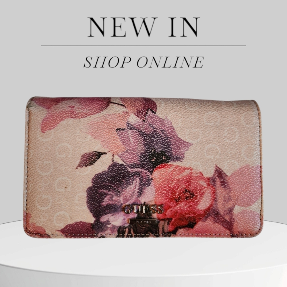 GUESS ASHVILLE BLUSH PINK WALLET (C.O. SMALL TEAR OUTER EDGE PIC5) GUC